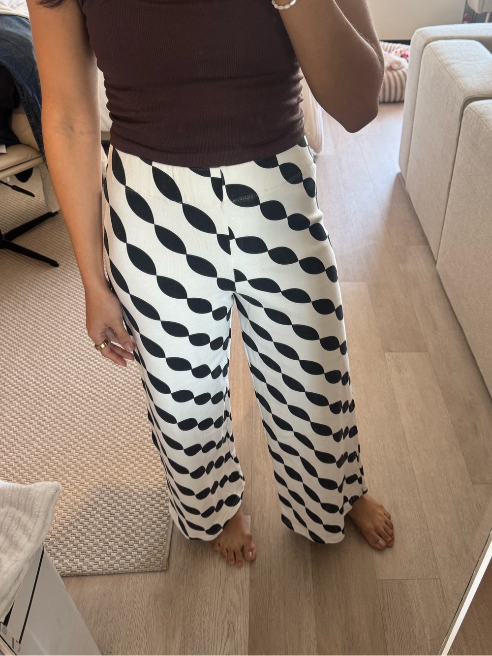 Cool Print Stretchy Wide Leg Pants